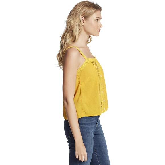 Jessica Simpson Albi Lace Pintuck Cami  Golden Rod Sz XL - Picture 4 of 5